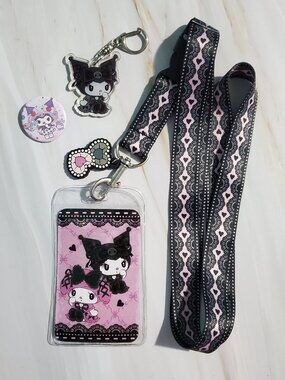 ✨$5 OFF $25 ✨ Sanrio My Melody and Kuromi ID Lanyard + Freebies